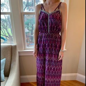 Purple multi color maxi dress